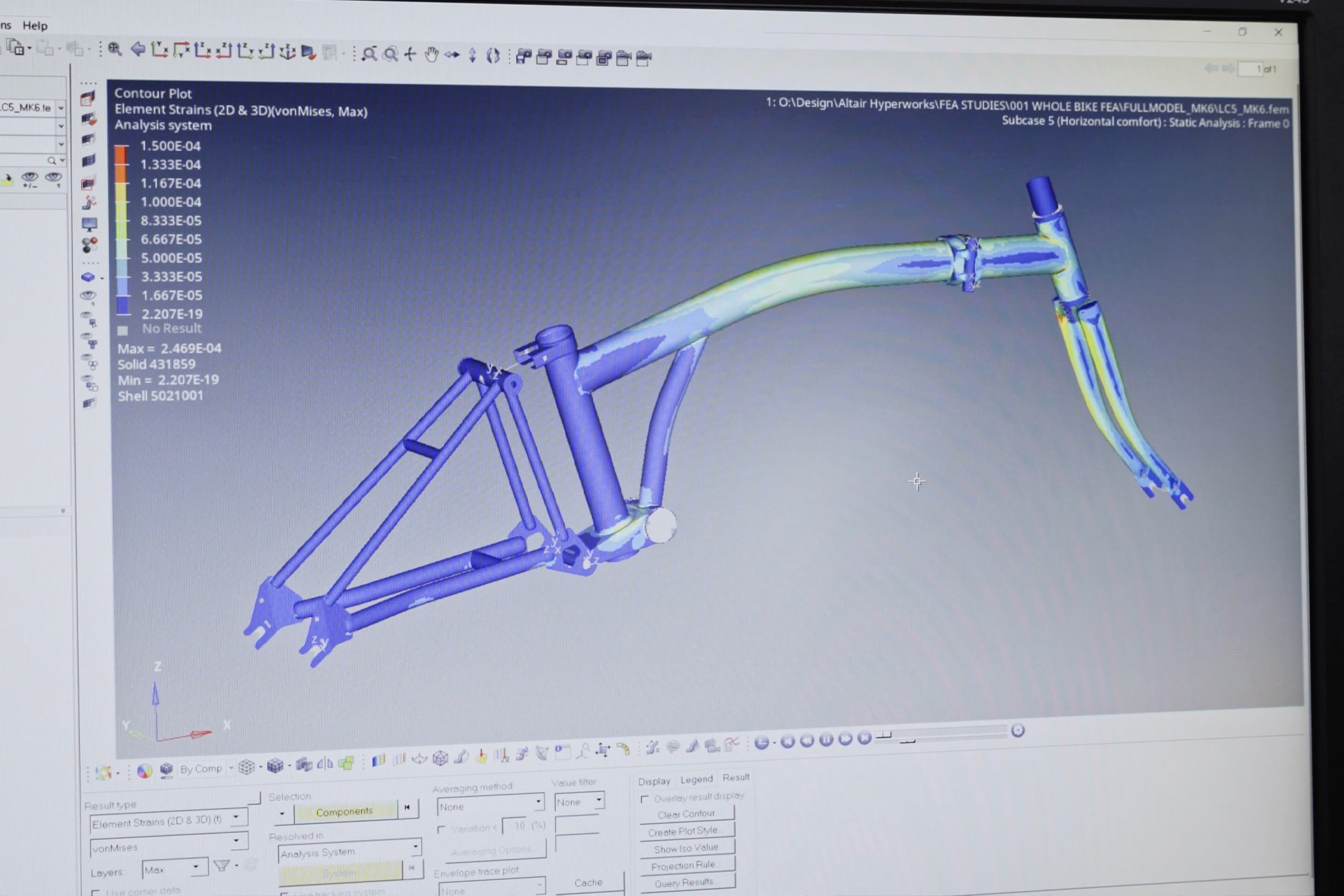 3D render of a Brompton bike frame on computer screen