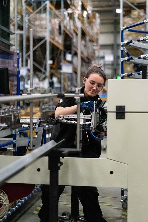 Heaven-Leigh Merrigan working in the Brompton factory