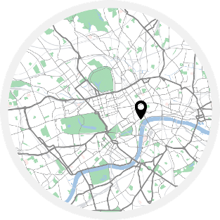 A map of London showing Brompton Junction Covent Garden's location